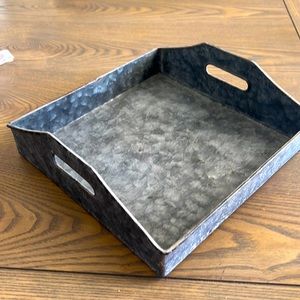 Farmhouse metal decor tray